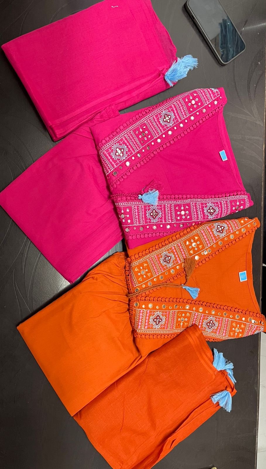 Mirror-Embroidered Kurta Pant Set with Dupatta