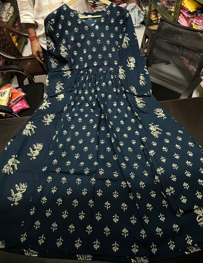 Floral Printed A-Line Kurta Pant Set
